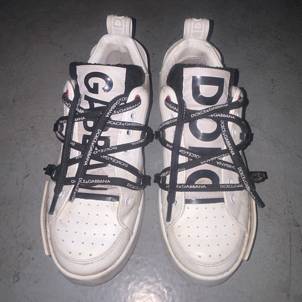 White dolce, Gabbana, leather men's shoes, US men 9 1/2 made in Italy